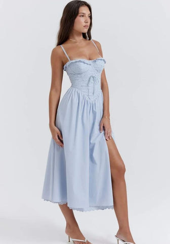 Jugendweihe kleid blau sommer